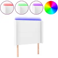 vidaXL Hoofdbord LED 93x16x118/128 cm kunstleer wit