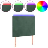 vidaXL Hoofdbord LED 90x5x118/128 cm fluweel donkergroen