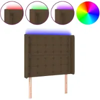 vidaXL Hoofdbord LED 83x16x118/128 cm stof donkerbruin