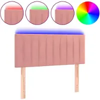 vidaXL Hoofdbord LED 90x5x78/88 cm fluweel roze