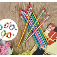 Lux - 25 uitdeelcadeau - Flexibele potloden-uitdeel speelgoed- Buig potloden- uitdeelcadeautjes voor kinderen-potloden met gum kinderen-traktatie- 25STUKS flexibel potloden