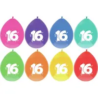 Haza Ballonnen - 16 jaar - leeftijd verjaardag - 48 stuks - 29 cm