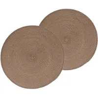 Secret De Gourmet Set van 6x stuks placemats gevlochten kunststof taupe 38 cm - Placemats