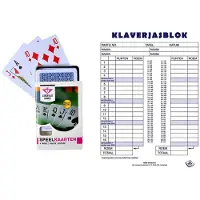 Engelhart Scoreblok Klaverjassen spel 50 vellen met 2 pakjes speelkaarten - Kaartspel