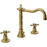 Sapho Antea 3-gats wastafelkraan 17.5cm met pop-up waste brons
