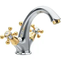 Sapho Antea 1-gats wastafelkraan 12cm met pop-up waste chroom / goud