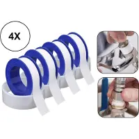 PD - Teflon tape 4 stuks - 10MM x 0.075MM x 10M - Tape voor schroefdraad