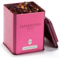 Dammann - Carcadet passion framboise blikje n° 539 - 100 gram losse vruchtenthee rozenbottel- hibiscus - Volstaat voor 40 kopjes thee zonder theïne