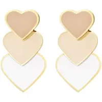 Yehwang Oorbellen kleurrijke harten - Beige