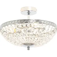 QAZQA Klassieke plafondlamp staal met kristal 3-lichts - Mondrian