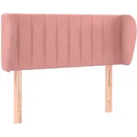 vidaXL Hoofdbord met randen 93x23x78/88 cm fluweel roze