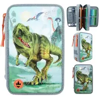 Depesche - Dino World 3-vaks etui, gevuld met LED licht