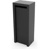 Geroba brievenbus LitruZ1 – Zwart RAL 9005 – 400×300×1000 mm