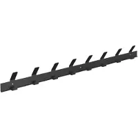 Gorillz Trim 75 Kapstok -Kapstokken - Industriële Wandkapstok - 16 Kapstok haken (lengte) 75 cm - Metaal - Zwart