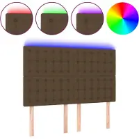 vidaXL Hoofdbord LED 144x5x118/128 cm stof donkerbruin