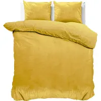 Sleeptime dekbedovertrek - Uni - goudgeel - velvet - 200x220