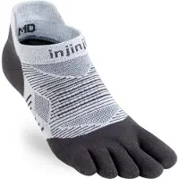 Injinji Womens Run Lightweight No-Show Coolmax Gray 2022 M/L (40.5 - 44.5+)