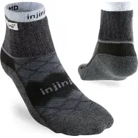 Injinji Mens Liner+Runner Mini-Crew Coolmax Black S/M (37-44)