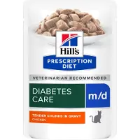 Hill's Pet Nutrition Prescription Diet Kattenvoer Nat m/d Diabetes Care Kip 12 x 85 gr