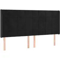 vidaXL Hoofdbord met randen 203x16x118/128 cm fluweel zwart