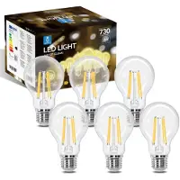 Aigostar 10ZCM - Filament lamp - LED Lichtbron - E27 - 6W - 2700K - 730lm - Set van 6 stuks