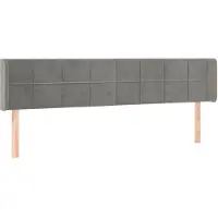 vidaXL Hoofdbord met randen 203x16x78/88 cm fluweel lichtgrijs