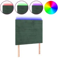 vidaXL Hoofdbord LED 80x5x118/128 cm fluweel donkergroen