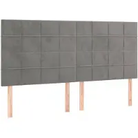 vidaXL Hoofdbord lichtgrijs 160x5x118/128 cm fluweel