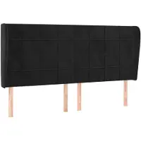 vidaXL Hoofdbord met randen 203x23x118/128 cm fluweel zwart