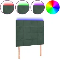 vidaXL Hoofdbord LED 100x5x118/128 cm fluweel donkergroen