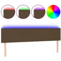 vidaXL Hoofdbord LED 180x5x78/88 cm stof donkerbruin