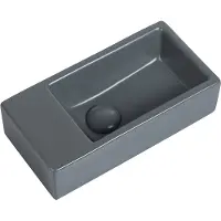 Guido Gusto Fontein Mia 40.5x20x10.5cm mat antraciet inclusief afvoerplug links zonder kraangat