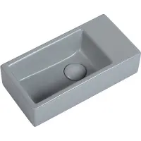 Guido Gusto Fontein Mia 40.5x20x10.5cm mat grijs inclusief afvoerplug rechts zonder kraangat