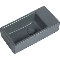 Guido Gusto Fontein Mia 40.5x20x10.5cm mat antraciet inclusief afvoerplug rechts zonder kraangat