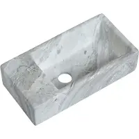 Guido Gusto Fontein Mia 40.5x20x10.5cm marmerlook wit grijs links zonder kraangat