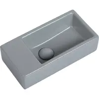 Guido Gusto Fontein Mia 40.5x20x10.5cm mat grijs inclusief afvoerplug links zonder kraangat