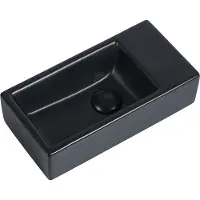 Guido Gusto Fontein Mia 40.5x20x10.5cm mat zwart inclusief afvoerplug rechts zonder kraangat