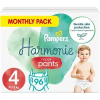 Pampers Harmonie Broekje, Maat 4 Maxi, 9-15kg Maandbox (1x 96 Inlegluiers) | Maat: 4 (9-15 kg)