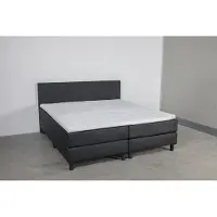 Beddenbriljant Boxspring Bravo - 160 x 200 - Pocketvering - Skai Zwart - Inclusief Topmatras - 2-Persoons