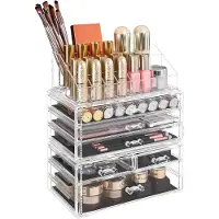 Songmics Cosmetische organizer met 6 lades, Transparant