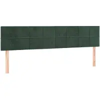 vidaXL Hoofdborden 200x5x78/88 cm fluweel donkergroen