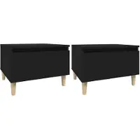 vidaXL Bijzettafels 2 st 50x46x35 cm bewerkt hout zwart
