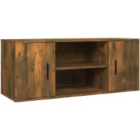 vidaXL Tv-meubel 100x35x40 cm bewerkt hout gerookt eikenkleurig