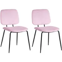 Dimehouse Set van 2 eetkamerstoelen Jerry velvet roze