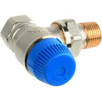 Honeywell Thermostaatventiel Kombi-TRV Messing vernikkeld, Hoek, DN10, V2100EPI10
