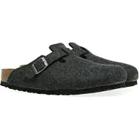 Birkenstock Muiltjes 'Boston' donkergrijs / zilver