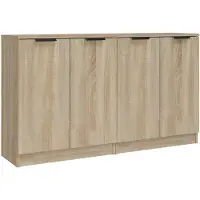 vidaXL Dressoirs 2 st 60x30x70 cm bewerkt hout sonoma eikenkleurig