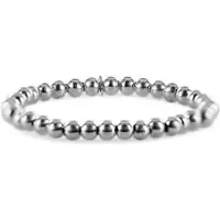 New Bling 9SIL-23254 Zilveren Armband Bolletjes 5mm - 16cm - Rekbaar - Rhodium - Zilver