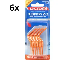 Lactona FlexPicks 2in1 M/L Oranje in blister - 6 x 20 stuks - Voordeelverpakking