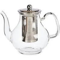 Vivalto Glazen theepot 1100 ml met filter/infuser en handvat - Theepotten